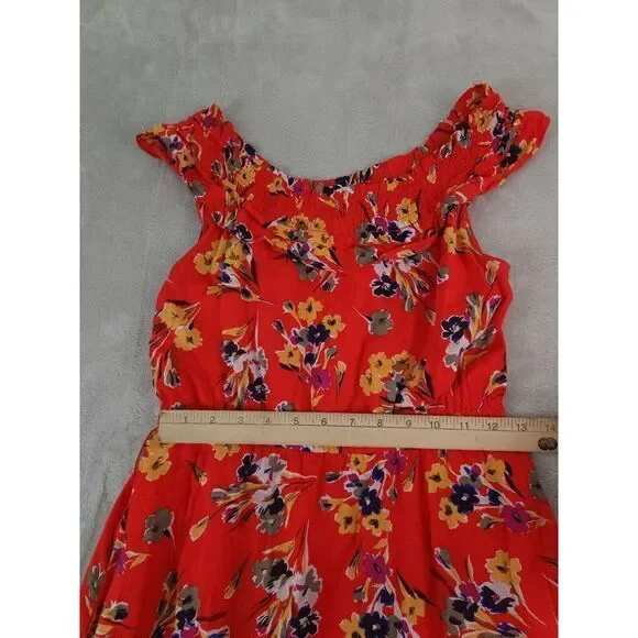 47 of 52 Conversations Anthropologie Floral Off Shoulder Midi Dress Womens 0 - Picture 4 of 12